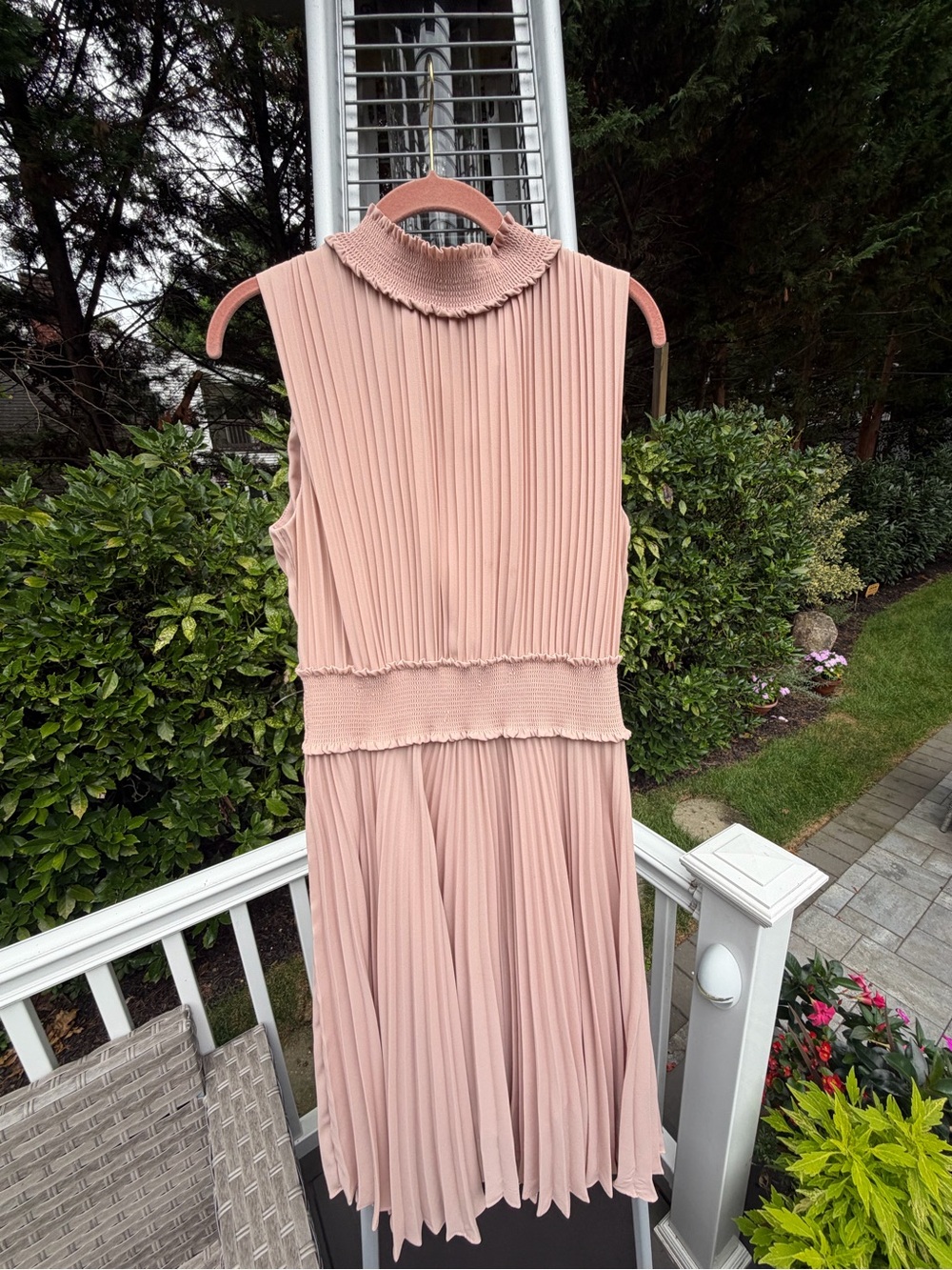 Nanette Lepore Sleeveless Pleated Dress in Blush